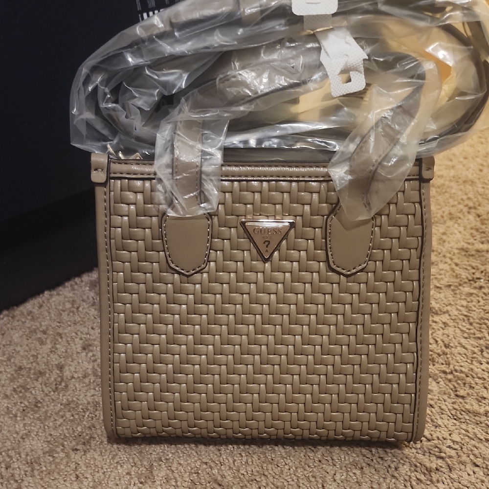 Guess Woven Olive Shoulder Bag